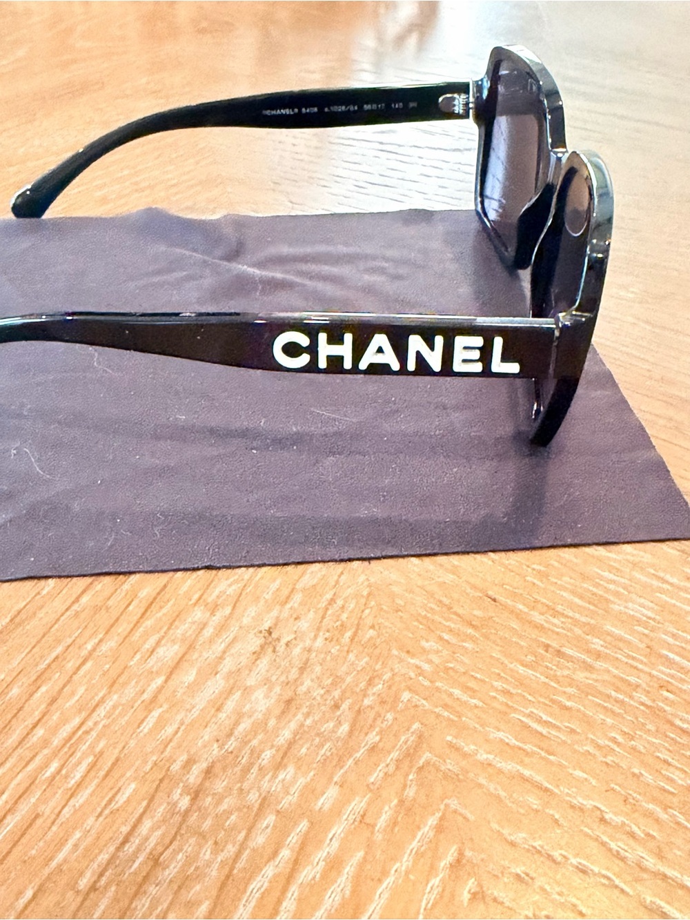 Authentic CHANEL 5408 c.1026/S4 Black Oversized Square Sunglasses Gray Lens 3N - Picture 7 of 7
